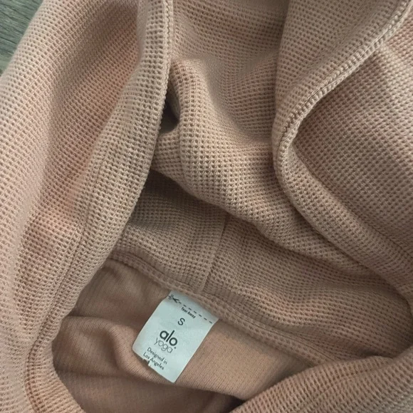 ALO Yoga Blush Waffle Knit Hoodie - Picture 4 of 4